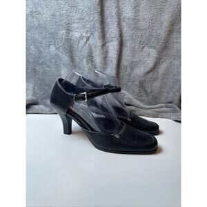 St. JOHN'S BAY Women’s Shoes Pumps Heels Strappy Comfort Black Leather 7.5M‎
